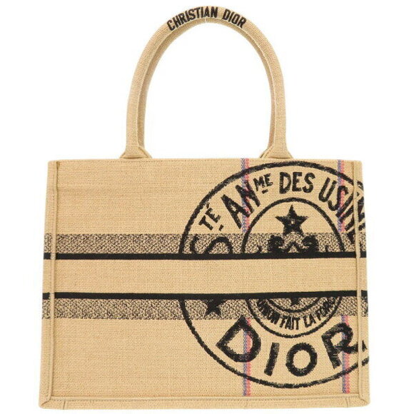 Christian Dior Book Tote Raffia Beige Bag - Picture 2 of 8